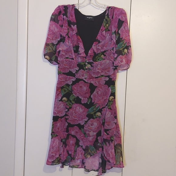 The Kooples Dresses & Skirts - The Kooples Floral Print Short Sleeve Frilly Dress with Ruffle Details Size S/M
